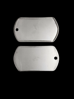 ROLLED EDGE DULL DOG TAGS WITH ONE NON ROLLED EDGE .125" HOLE